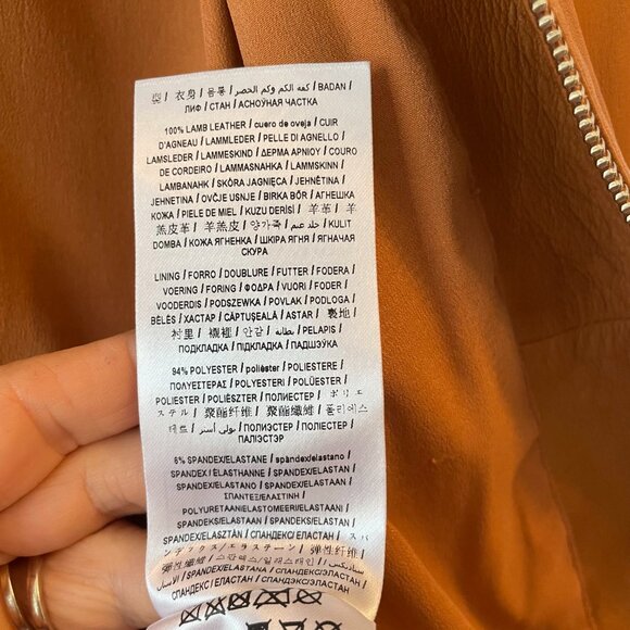 Marciano Guess 100% Lamb Lambskin Leather Jacket Los Angeles Moto Caramel Saddle - Picture 11 of 14